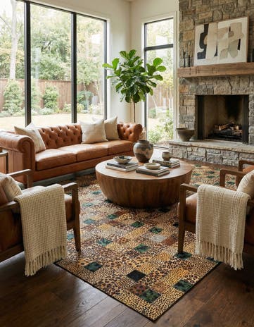 8' x 9' 11 Cowhide - Patchwork Rug