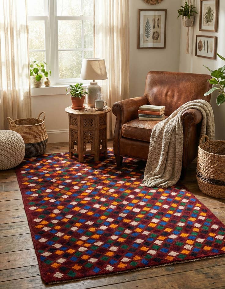 Detail image of 4' x 6' 1  Hand Knotted Balouch Wool Rug