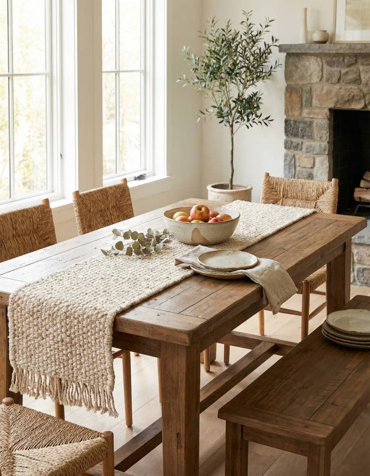 Detail image of  1' 2 x 6' 1  Hand Woven Chunky Jute Table Runner Rug