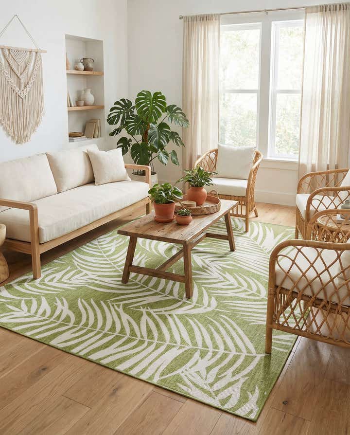 7' x 10' Easy-Clean Botanical Indoor / Outdoor Rug