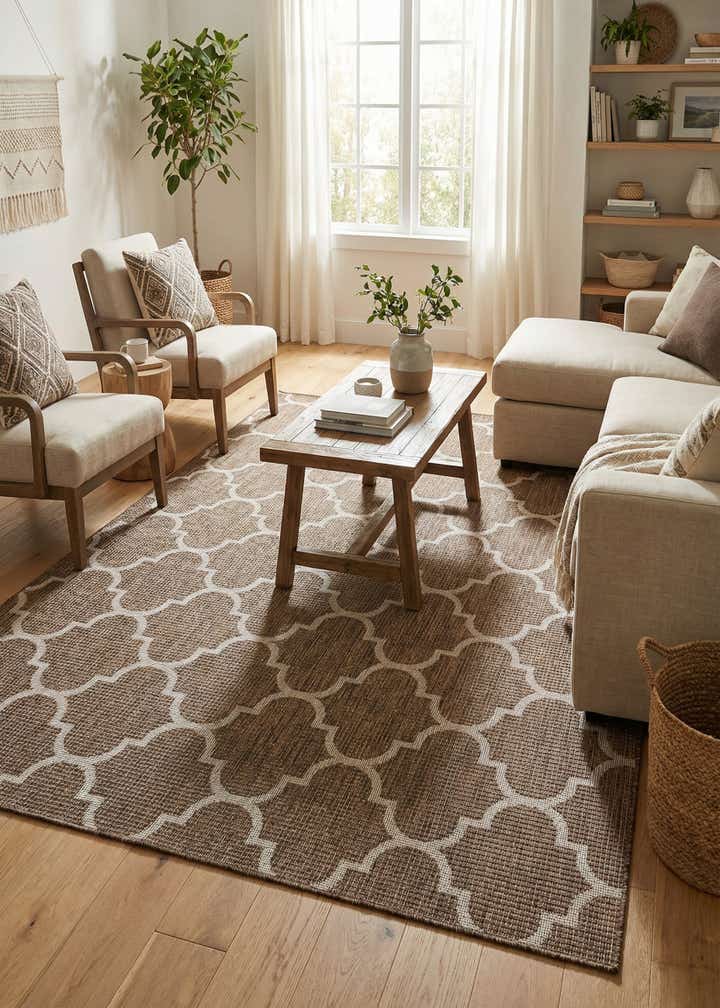7' 10 x 11' Easy-Clean Trellis Indoor / Outdoor Rug