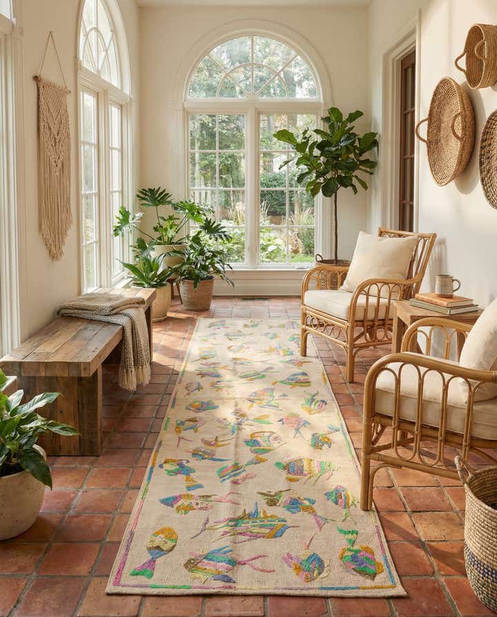 2' 5 x 7' 9 Hand Woven Kilim Suzani Wool Runner Rug