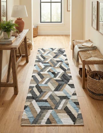 2' 7 x 10' Hand Braided Chindi Cotton Runner Rug