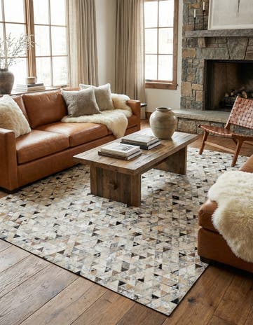 5' 4 x 7' 5 Cowhide Stocks Rug
