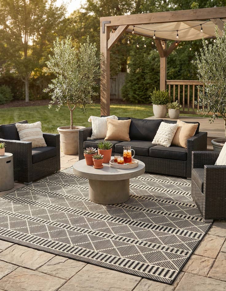 Detail image of 10' x 12'  Washable Trellis Indoor / Outdoor Rug