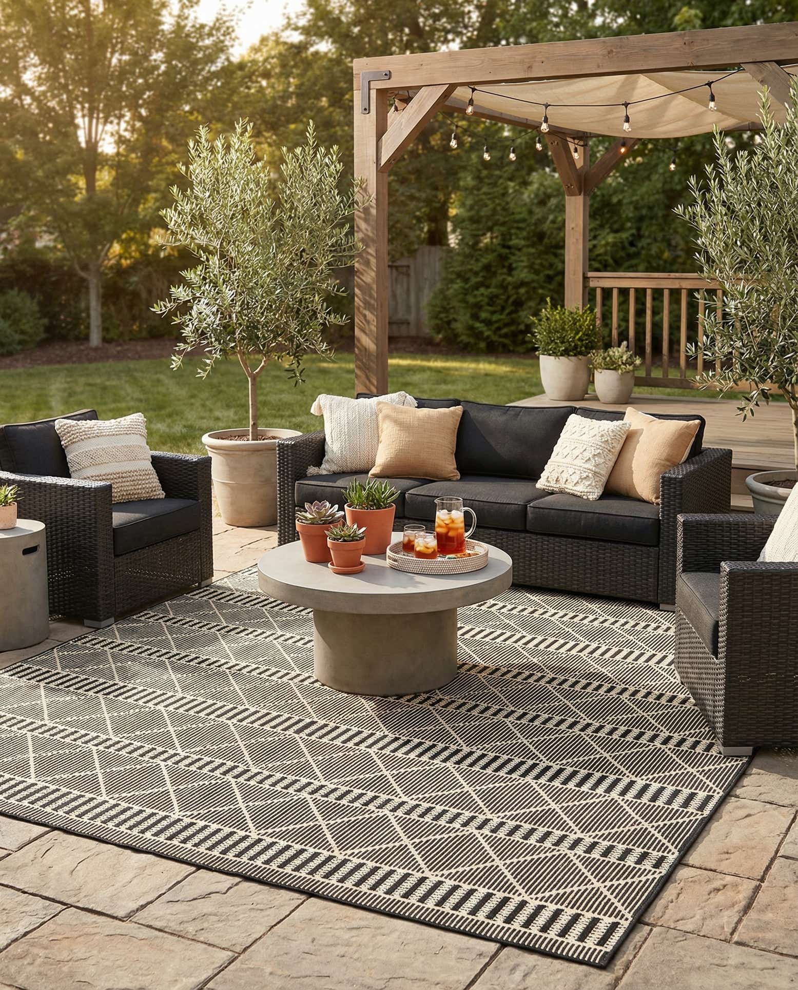 10' x 12' Easy-Clean Trellis Indoor / Outdoor Rug