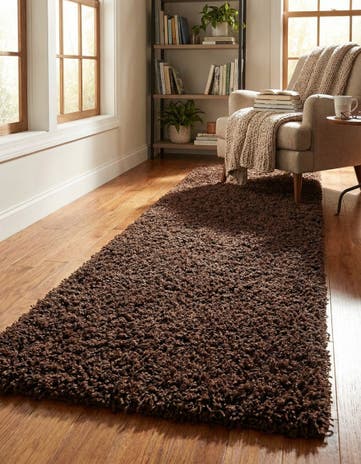 2' 7 x 16' 5 Solid Shag Runner Rug