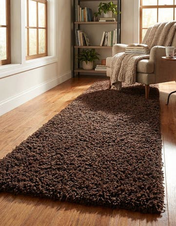 2' 7 x 16' 5 Solid Shag Runner Rug
