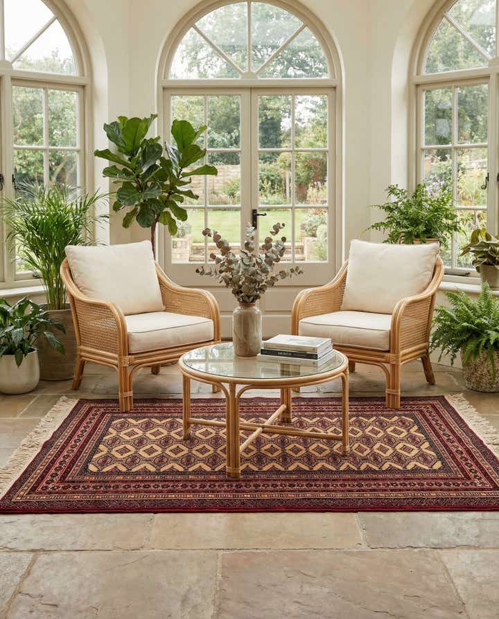 4' 1 x 6' Hand Knotted Afghan Akhche Oriental Wool Rug