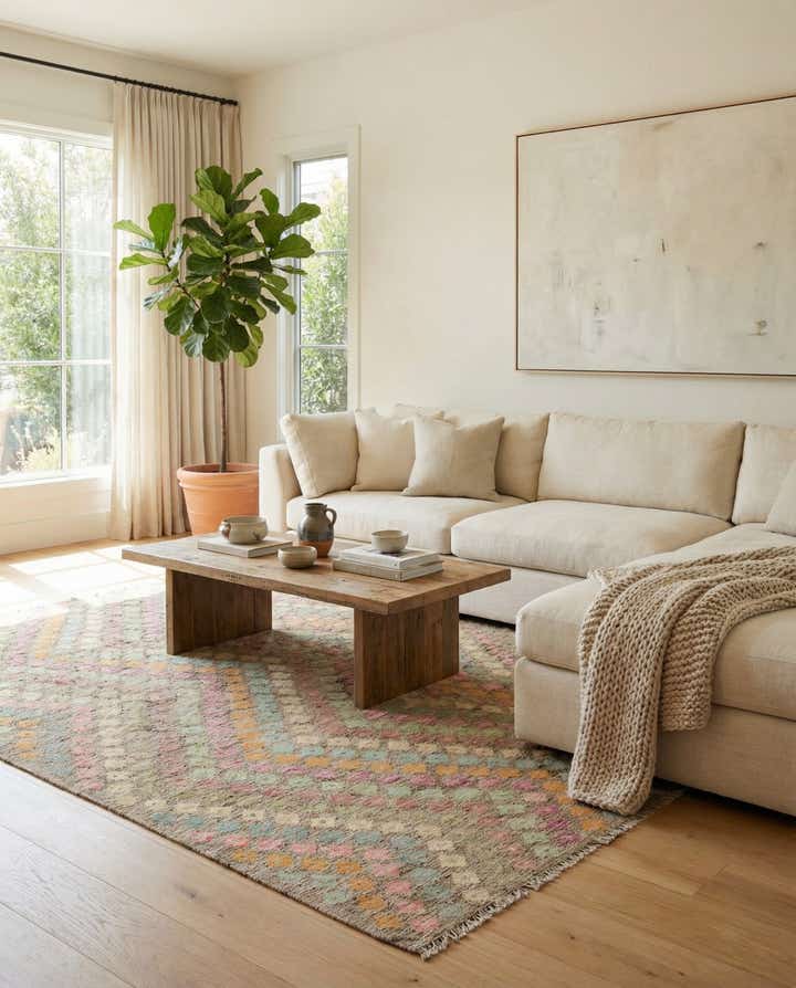 5' 10 x 8' Hand Woven Kilim Modern Wool Rug