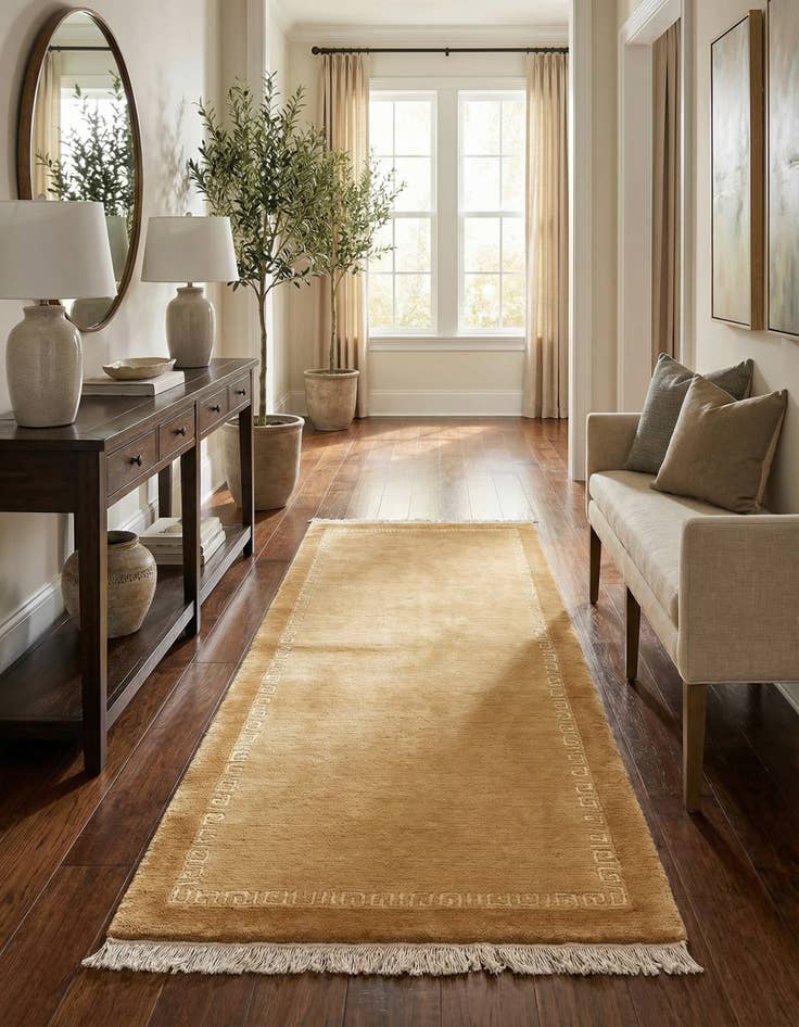 Detail image of 2' 4 x 4' 9  Hand Knotted Tibet Runner Rug