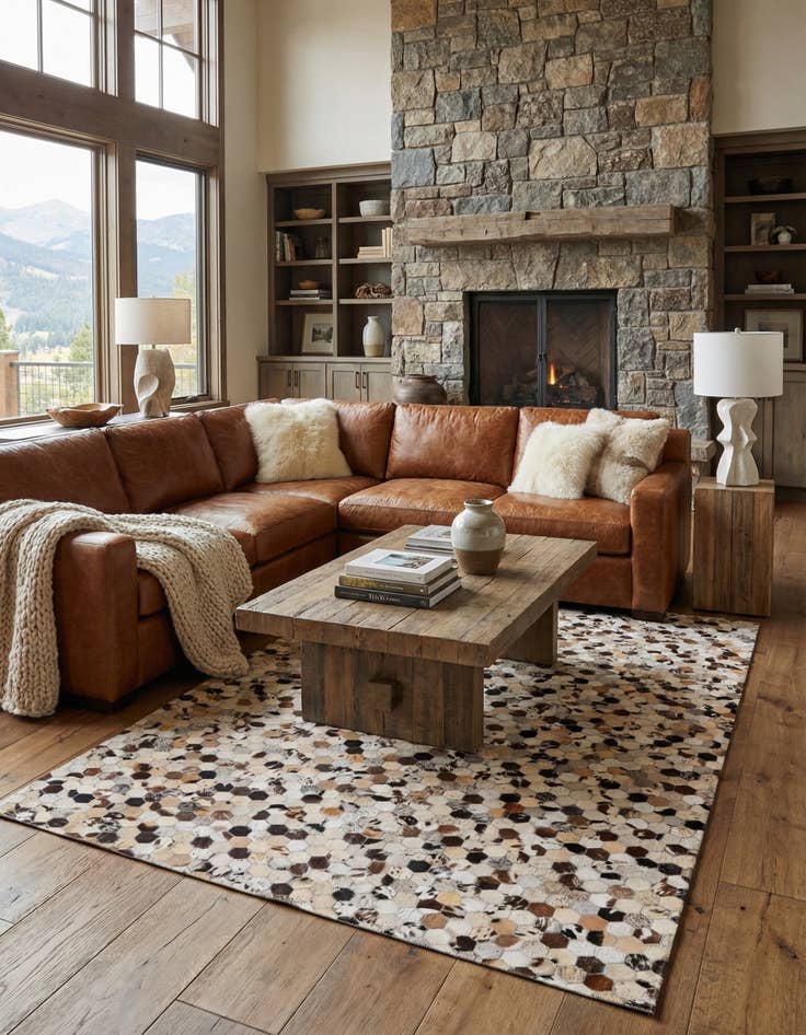 Detail image of 5' 2 x 8' Cowhide Rug