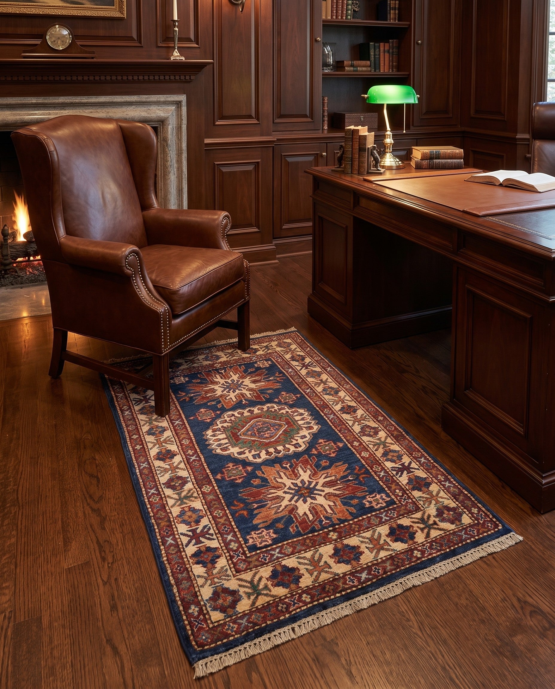 2' 7 x 4' 5 Hand Knotted Kazak Rug