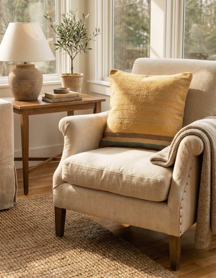 Detail image of  1' 7 x 1' 8  Hand Woven Pillow Wool Square Rug