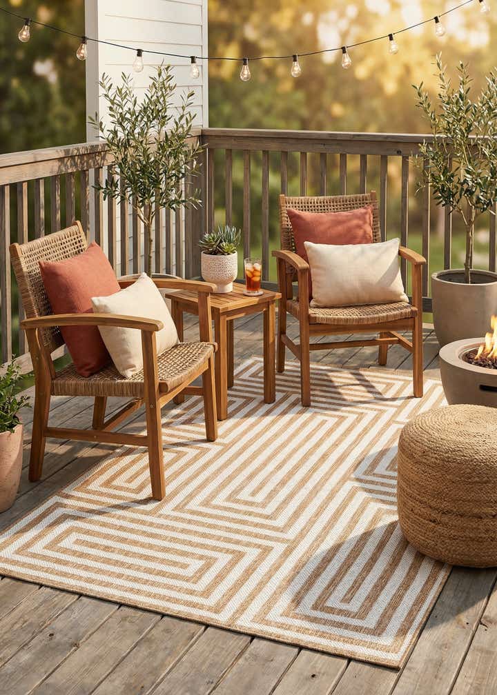 5' 3 x 8' Easy-Clean Modern Indoor / Outdoor Rug