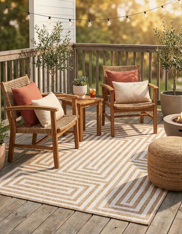 5' 3 x 8' Easy-Clean Modern Indoor / Outdoor Rug