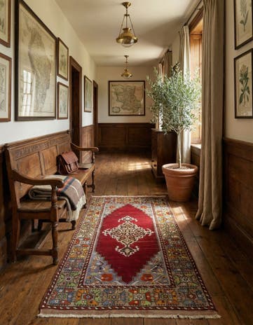 3' 4 x 5' 9 Hand Knotted Anatolian Oriental Wool Runner Rug