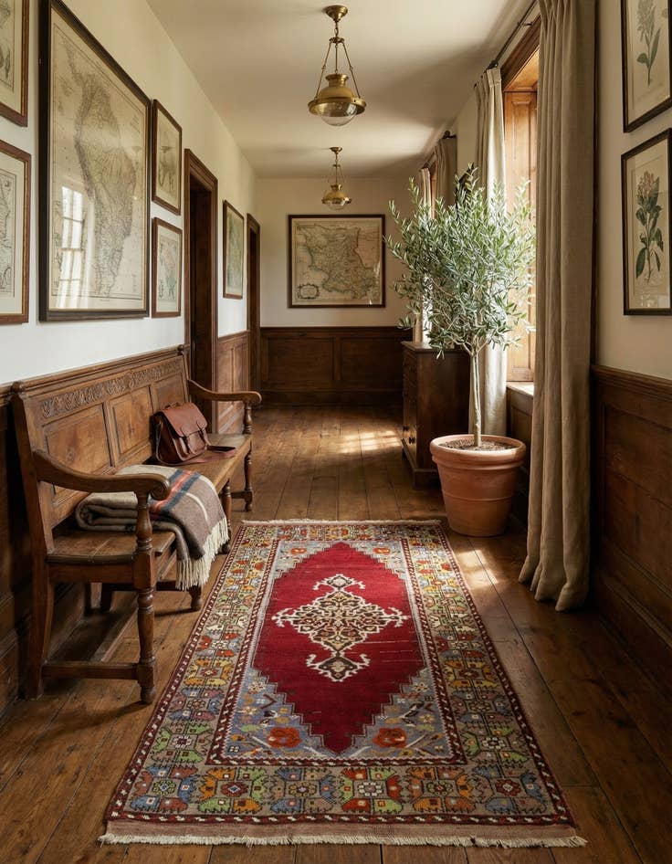 Detail image of 3' 4 x 5' 9  Hand Knotted Anatolian Oriental Wool Runner Rug