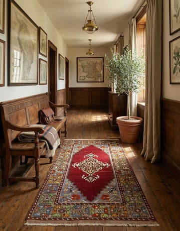 3' 4 x 5' 9 Hand Knotted Anatolian Oriental Wool Runner Rug
