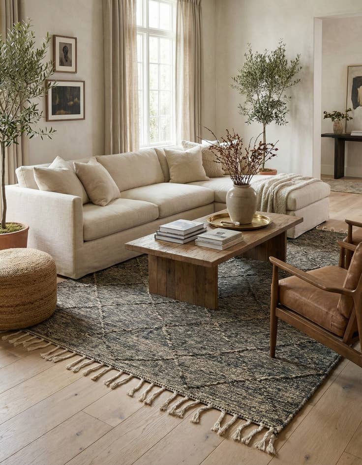 Detail image of 6' 7 x 9' 8  Hand Knotted Moroccan Wool Rug