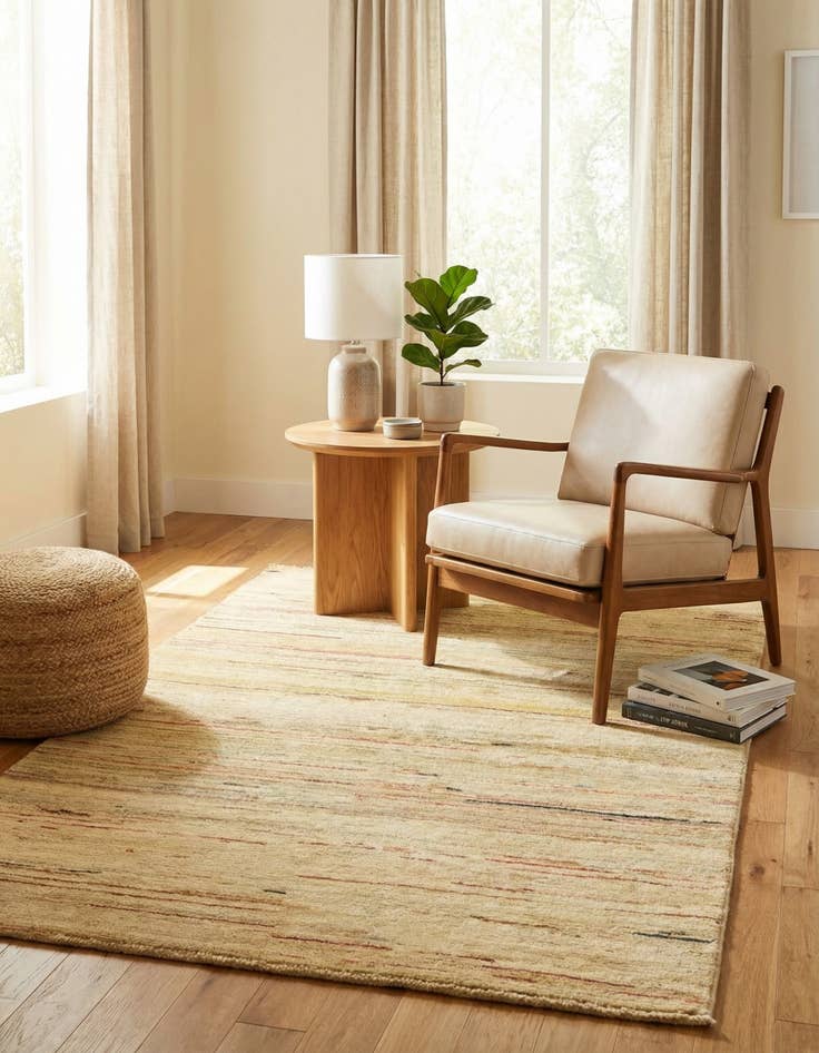 Detail image of 3' 5 x 4' 9  Hand Knotted Modern Ziegler Rug