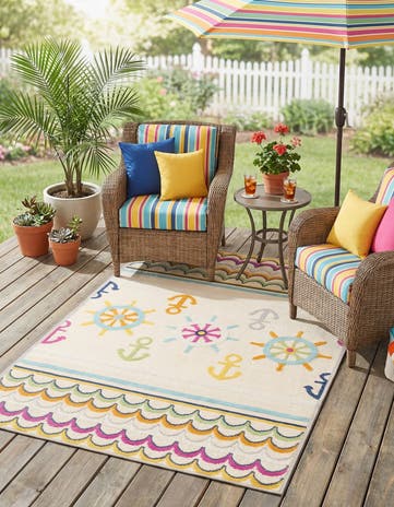 5' 3 x 7' 7 Easy-Clean Indoor / Outdoor Rug