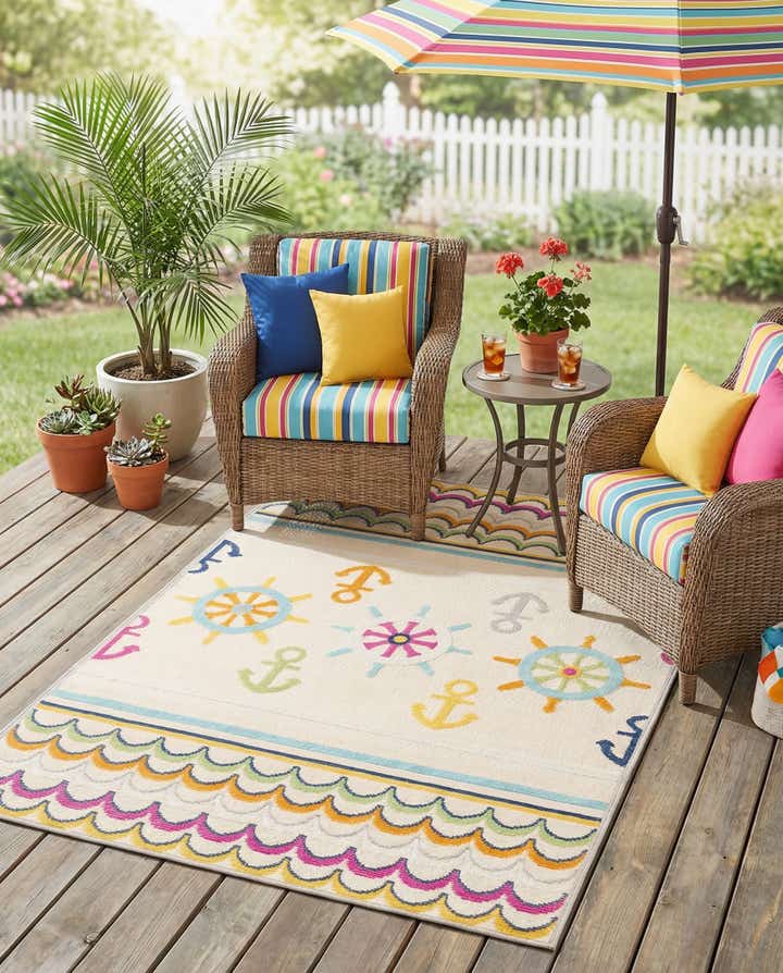 5' 3 x 7' 7 Easy-Clean Indoor / Outdoor Rug