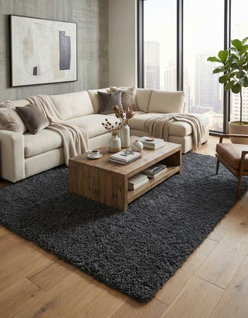 5' 7 x 7' 5 Solid Shag Rug