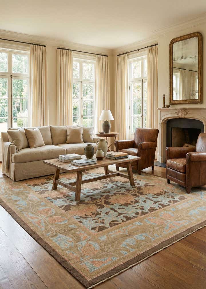 11' 10 x 14' 5 Hand Knotted Oushak Wool Rug