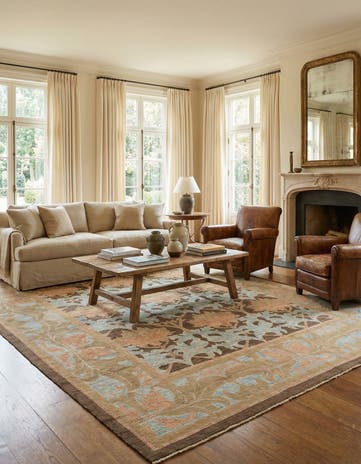 11' 10 x 14' 5 Hand Knotted Oushak Wool Rug