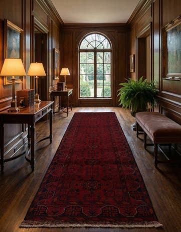 2' 8 x 9' 8 Hand Knotted Khal Mohammadi Wool Runner Rug