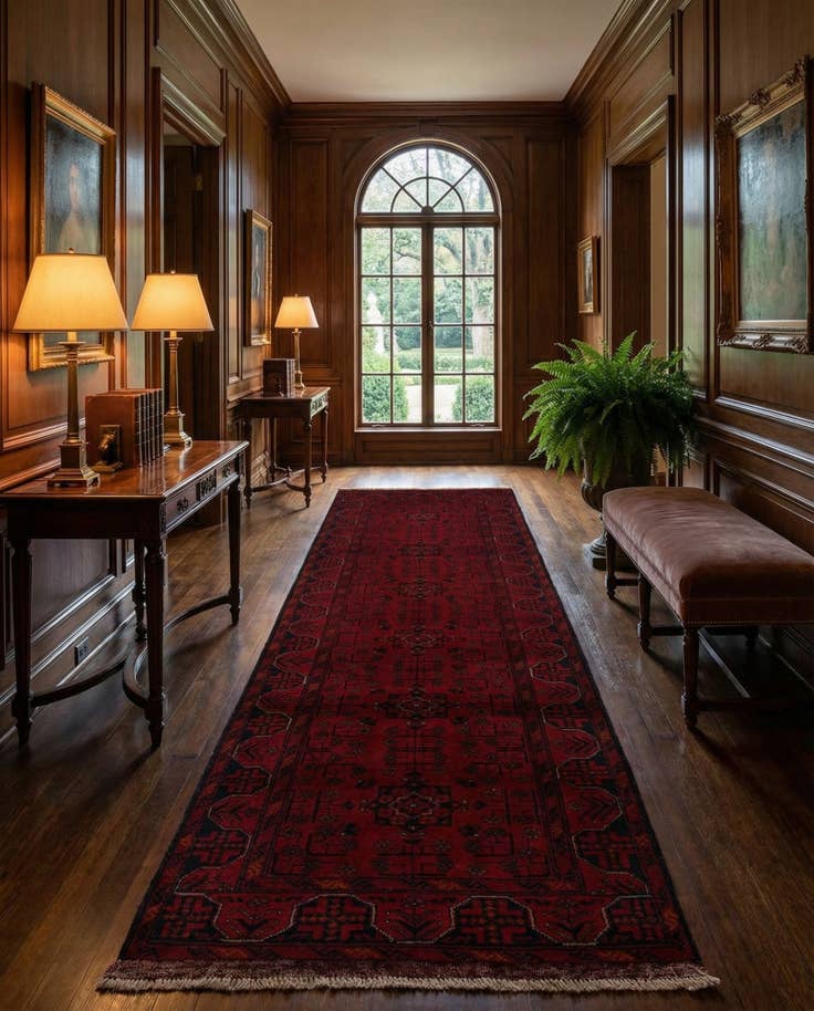 Detail image of 2' 8 x 9' 8 Hand Knotted Khal Mohammadi Wool Runner Rug