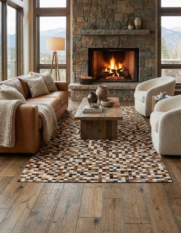 5' 1 x 7' 11 Cowhide Stocks Rug