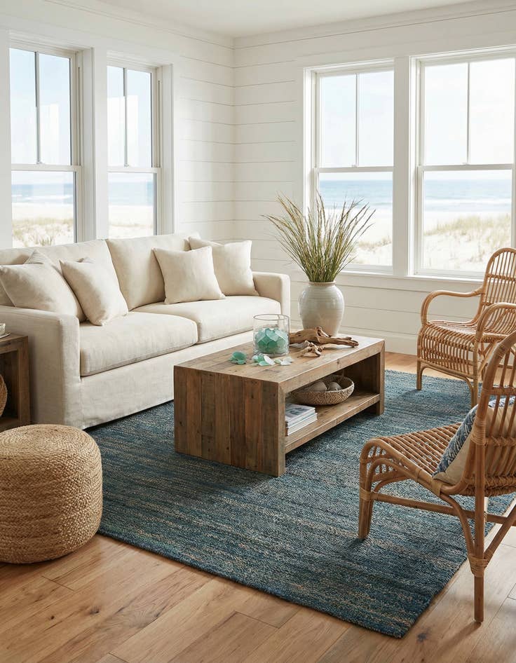 Detail image of  7' 10 x 7' 10  Hand Woven Palm Beach Jute Square Rug