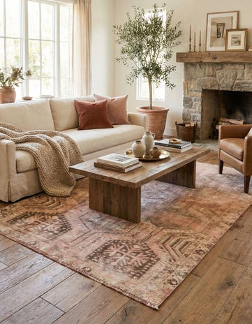 4' 7 x 6' 5 Hand Knotted Ultra Vintage Persian Wool Rug