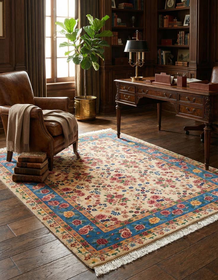 Detail image of  5' 6 x 6' 1  Hand Knotted Kashkuli Persian Rug