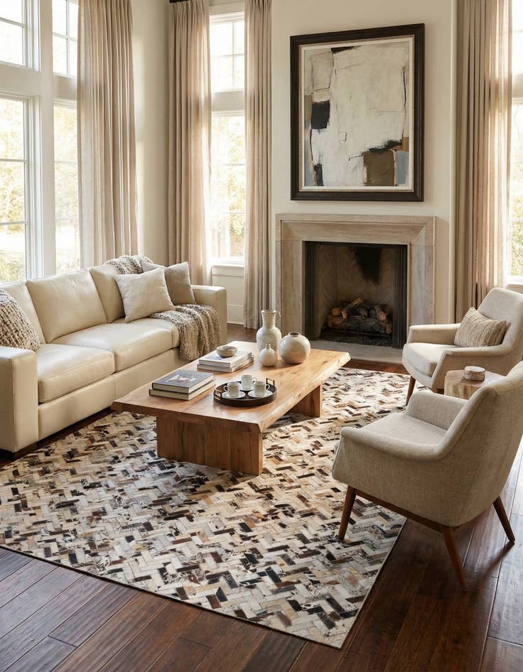 Detail image of 5' 2 x 8' Cowhide Rug