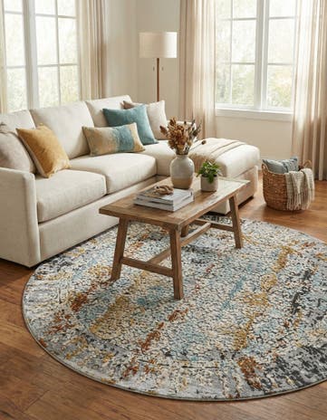Gray Budapest Round Rug
