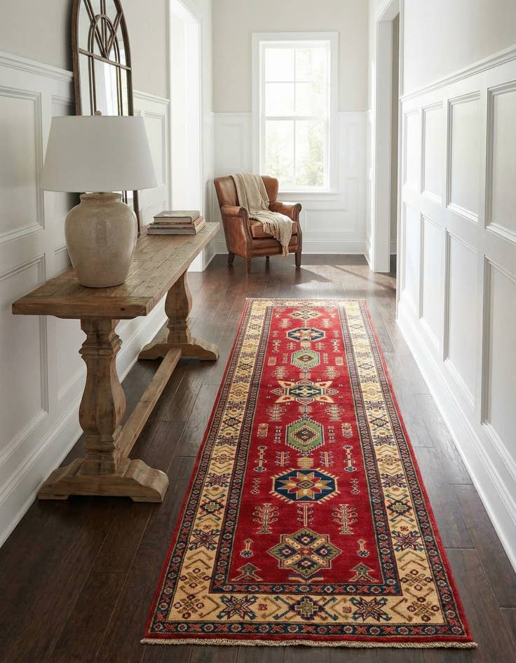 Detail image of 2' 7 x 9' 9  Hand Knotted Kazak Runner Rug