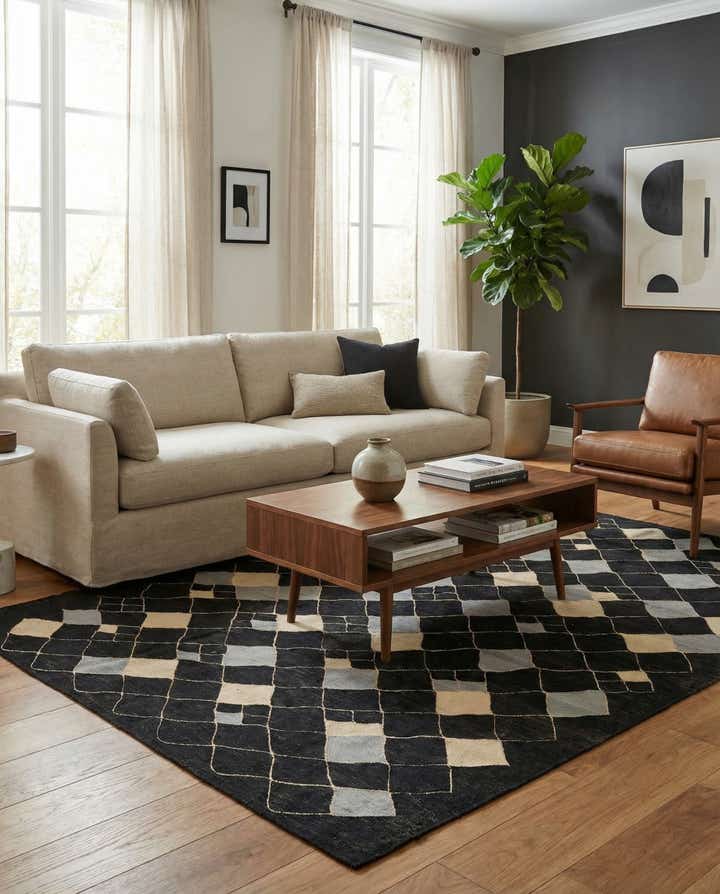 5' 7 x 7' 9 Hand Woven Kilim Modern Wool Rug