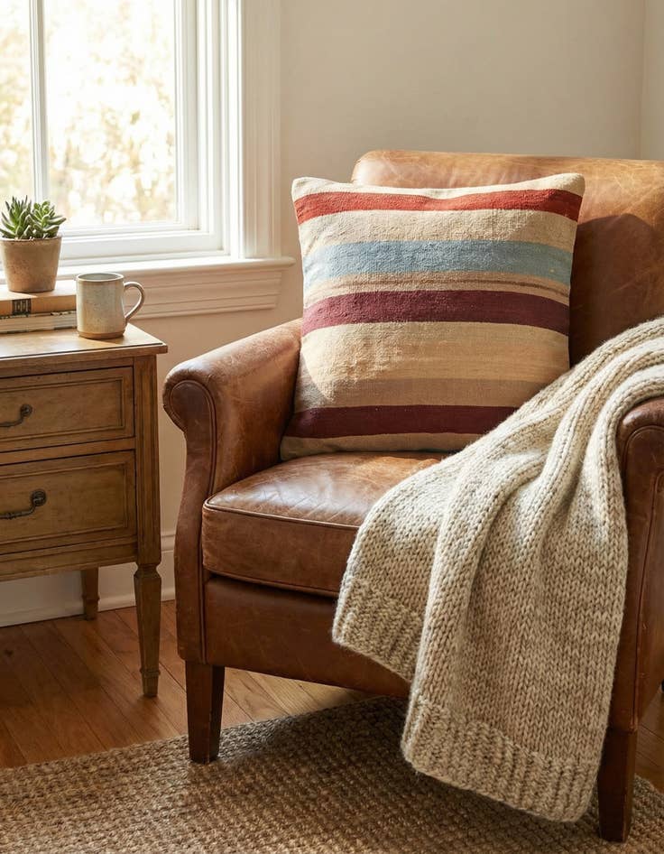 Detail image of 2' 5 x 2' 5  Hand Woven Pillow Wool Square Rug