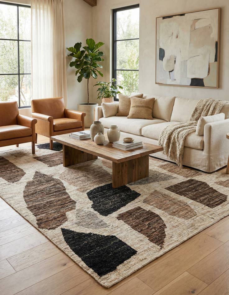 Detail image of 8' x 11'  Hand Knotted Moroccan Wool Rug