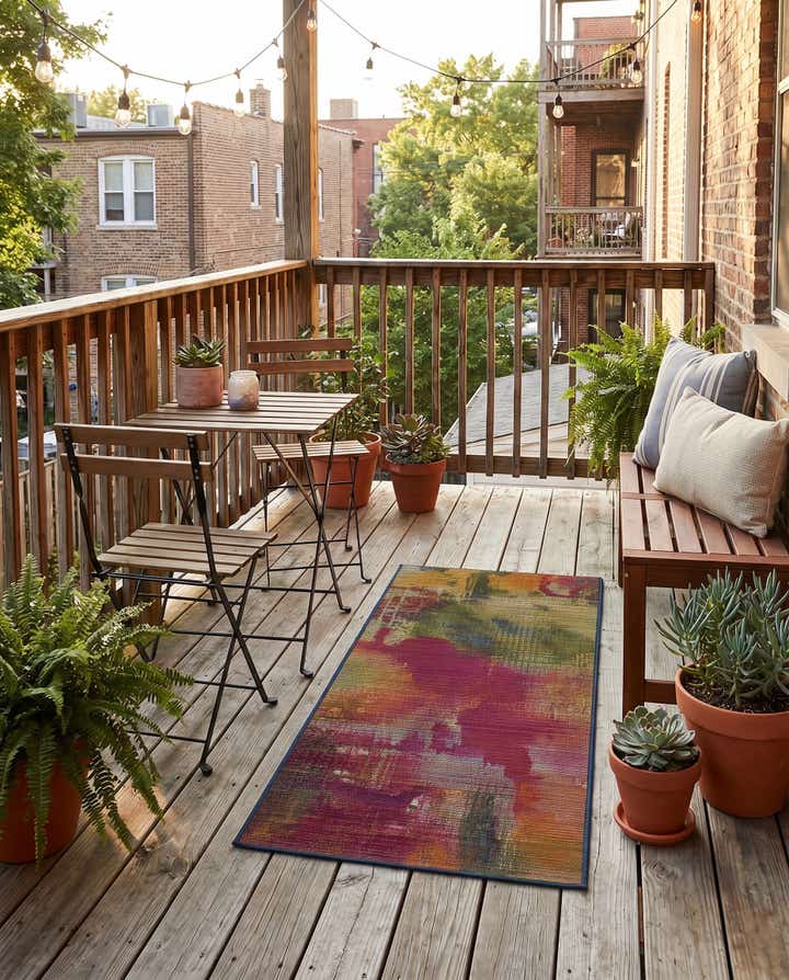 2' x 4' Easy-Clean Modern Indoor / Outdoor Runner Rug