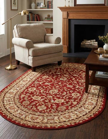 Red Aditi Oval Rug
