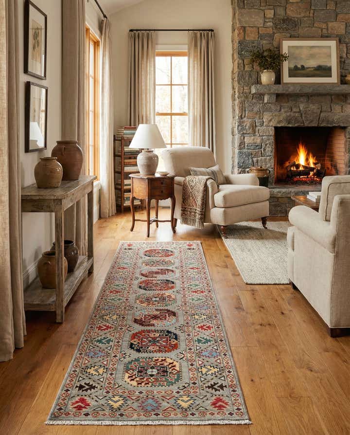 2' 8 x 9' 9 Hand Knotted Kazak Runner Rug