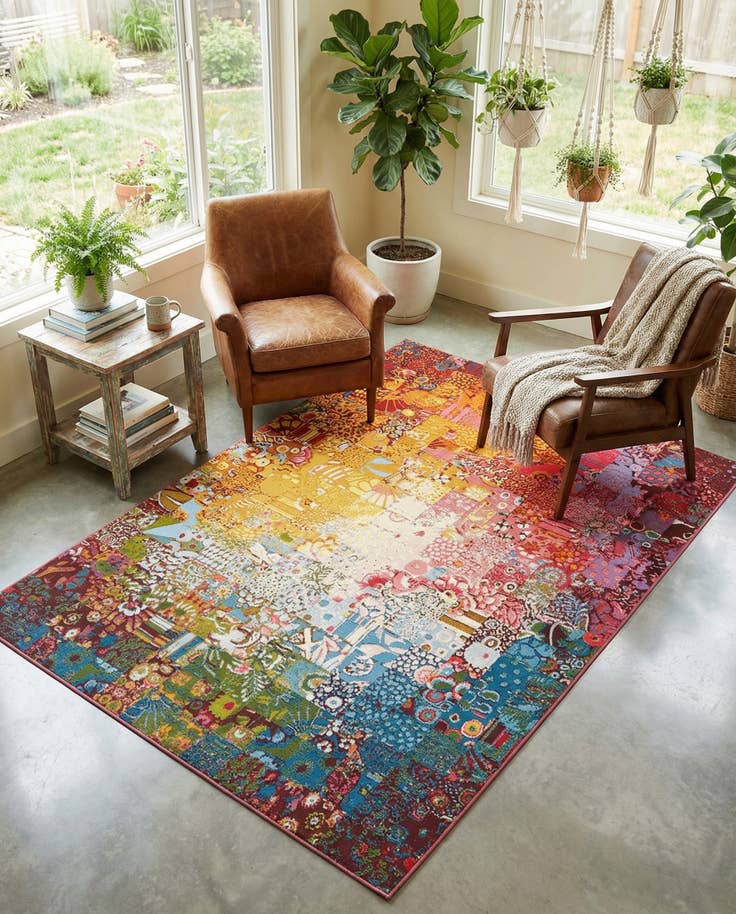Detail image of 5' x 8' Easy-Clean Modern Indoor / Outdoor Rug