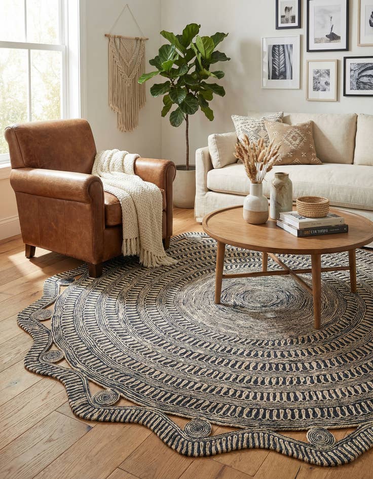 Detail image of 10' x 10'  Hand Braided Jute Round Rug