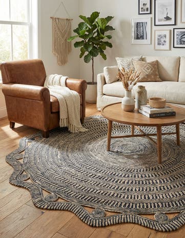 10' x 10' Handmade Braided Jute Round Rug