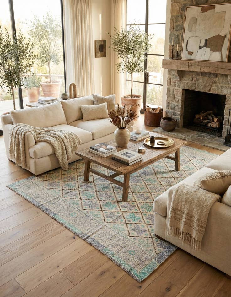 Detail image of 7' 5 x 10' 2  Hand Knotted Moroccan Wool Rug