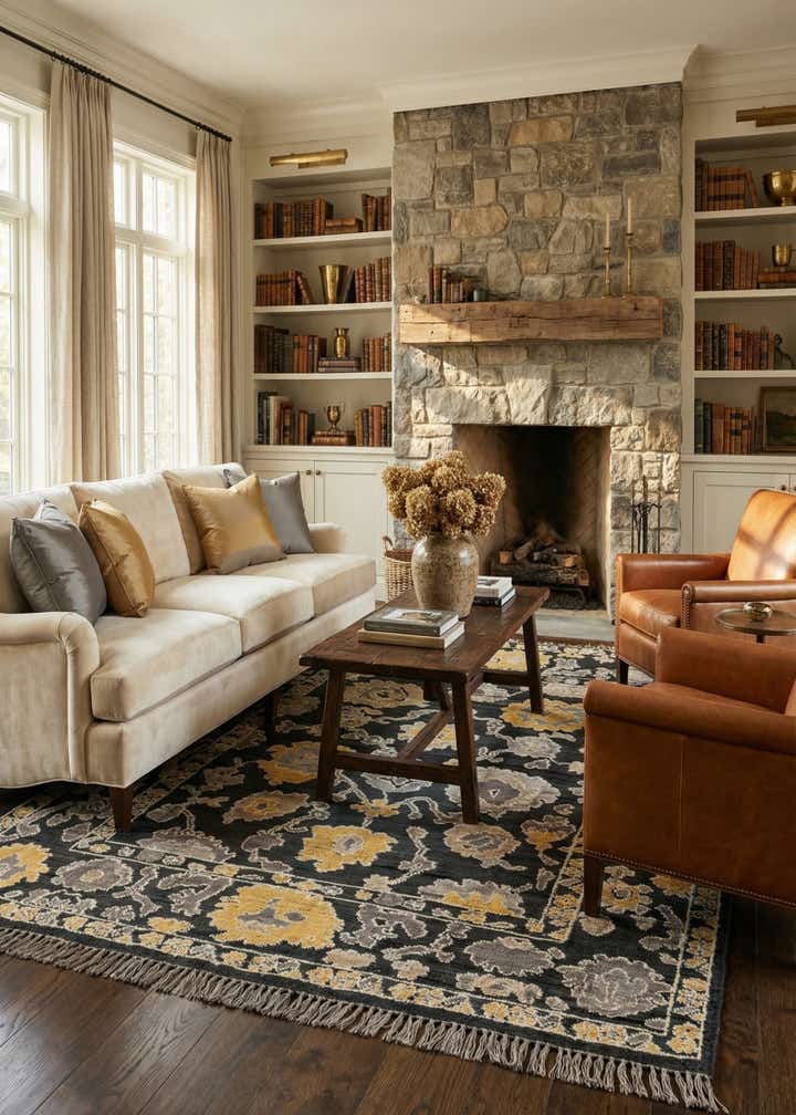 8' x 10' 1 Hand Knotted Oushak Wool Rug